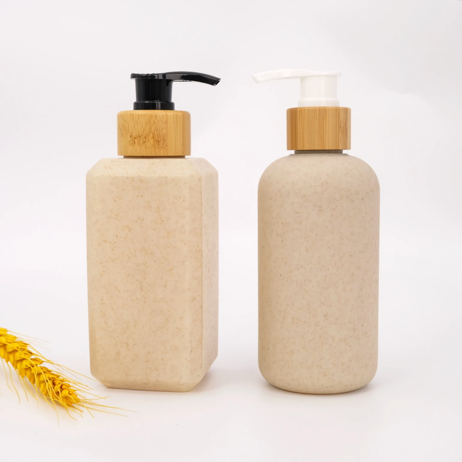 ECO Wheat Straw Bottle Biodegradable HDPE Plastic Lotion Shampoo Bottle
