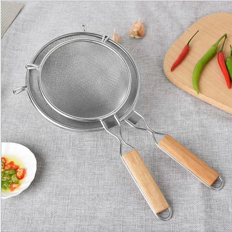 8-Inch Strainer with Double-layer Fine Stainless Steel Mesh