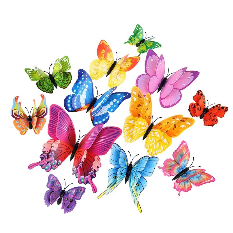 party decorations Simulation flapping Butterflies colorful double three-dimensional butterflies for wedding decorations