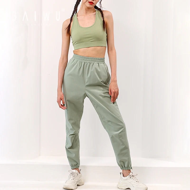 122127004  Baiwu Sauna Sweat  Pants Workout Suit Waist Trainer Weight Loss  Sweatsuit Fitness Gym Women
