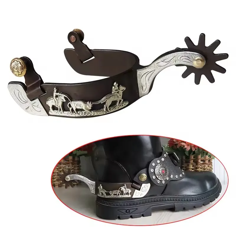 Fashionable Western Horse Spurs With Copper Hardware Joint Fine Spur Riding Equestrian Accessories