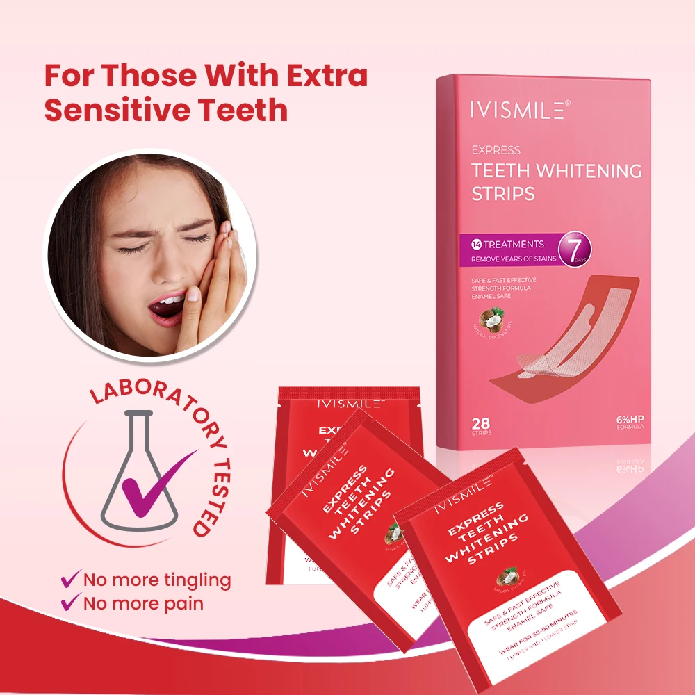 Custom Private Logo Whitening Teeth Strips Peroxid Strips With 6%hp