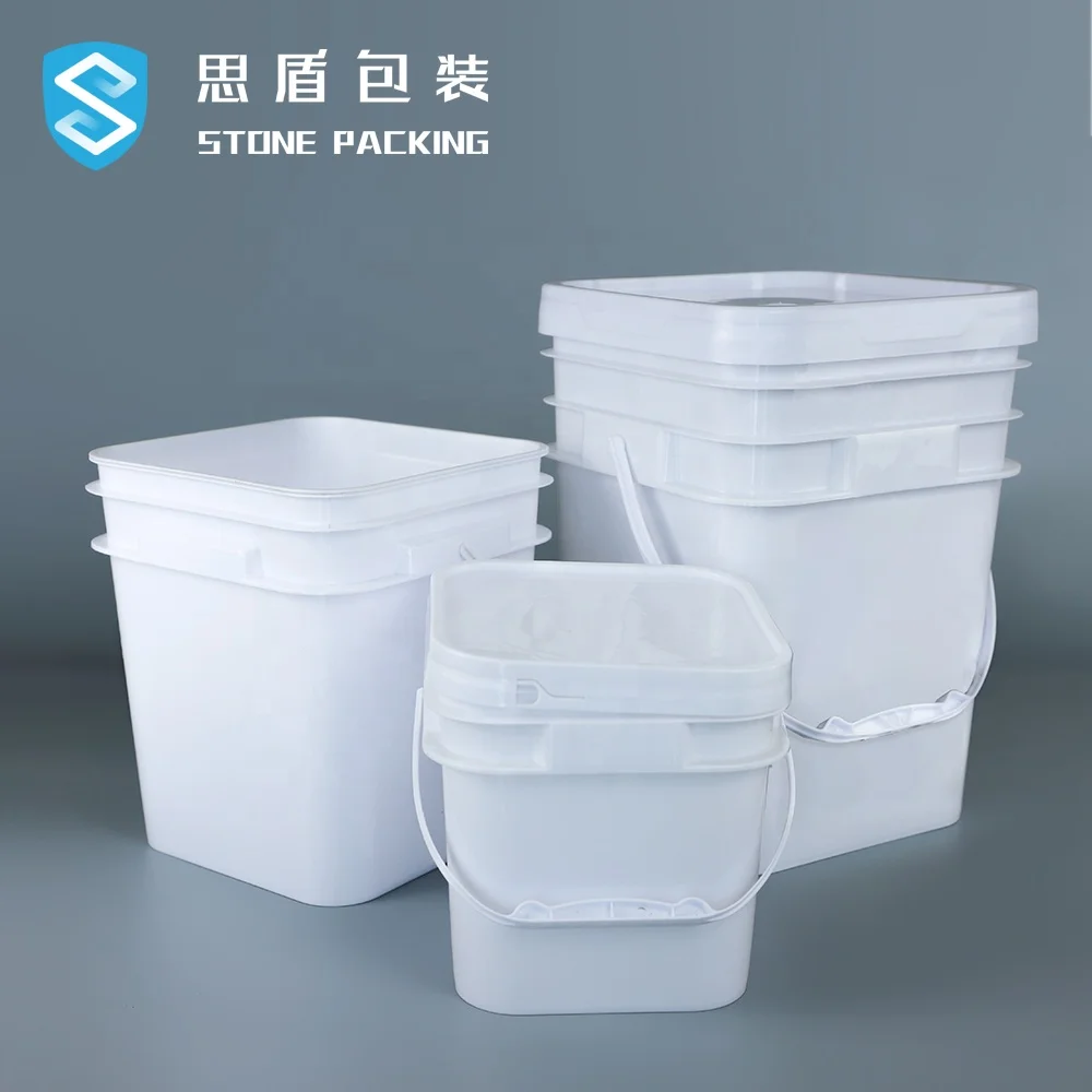  PP plastic paint pail 1/1.5/2.5//3/3.5/5/8/10/20 L square rectangular bucket for chemical