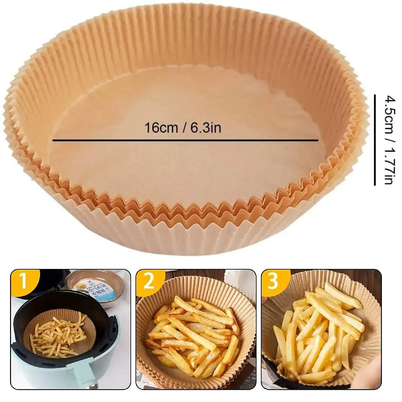 Air Fryer Disposable Paper Liner Non-stick Disposable Air Fryer Liners Baking Paper Air Fryer Parchment Paper