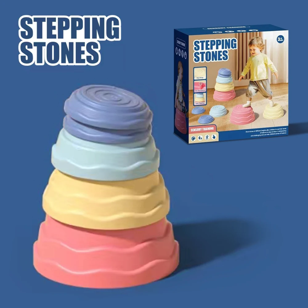 JinYing Color Box Anti-slip Color Cognition Balance Training Crossing the River Stone Stepping Stones for Kids