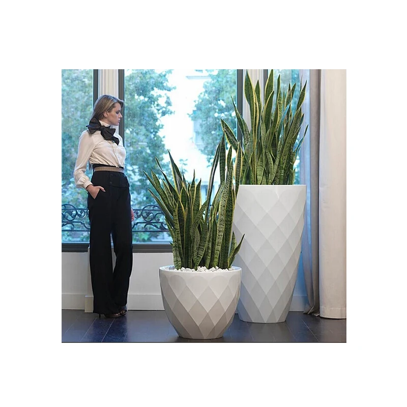 hotel park outdoor indoor garden fiberglass flower pot modern flower pot