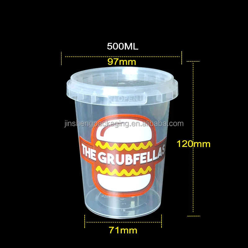 Custom personalized fast shipment customization logo IML printing freezer safe food container round 16oz pint ice cream cup