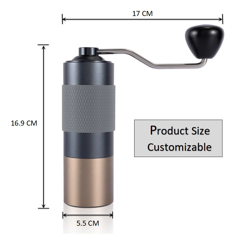 Kingze Stainless Steel Burr Coffee Mills Adjustable Coarseness Espresso Manual Coffee Grinder