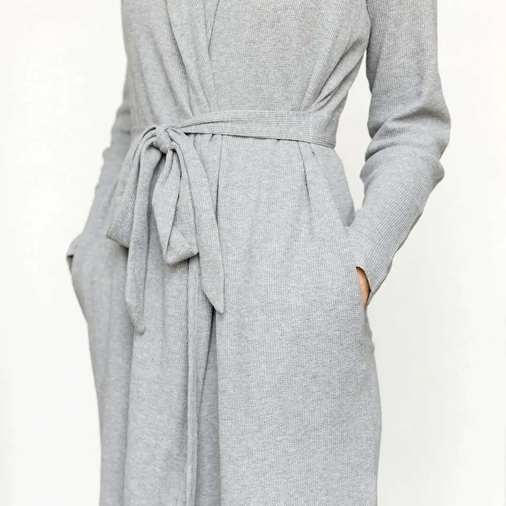 Factory supplier 95% Viscose from Bamboo 5% Spandex Waffle Women Lounge Robe