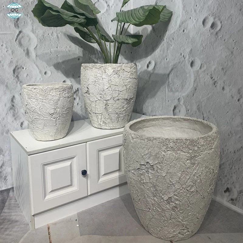 Large White Atlanta Clay Flower Pots Outdoor Vintage Europe Style Modern Vase Floor Garden Planter Pots with Good PACKAGE