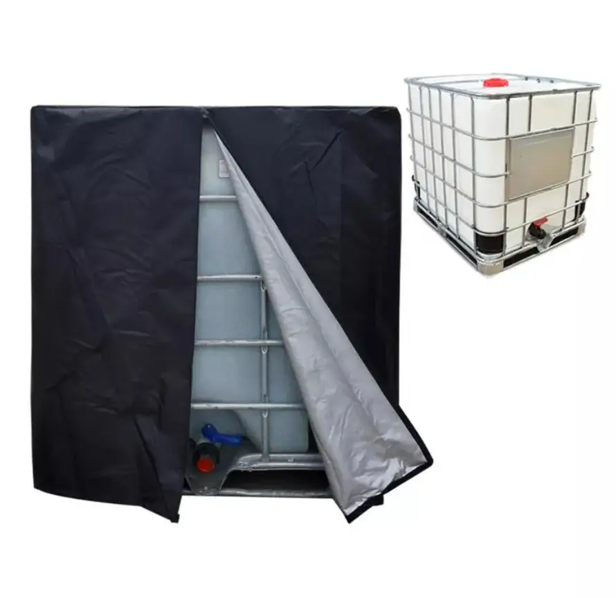 IBC Tote Cover 210D waterproof dustproof 1000L ultraviolet-proof Outdoor 275 Gallon Rain Barrel WaterTank Protective Cover