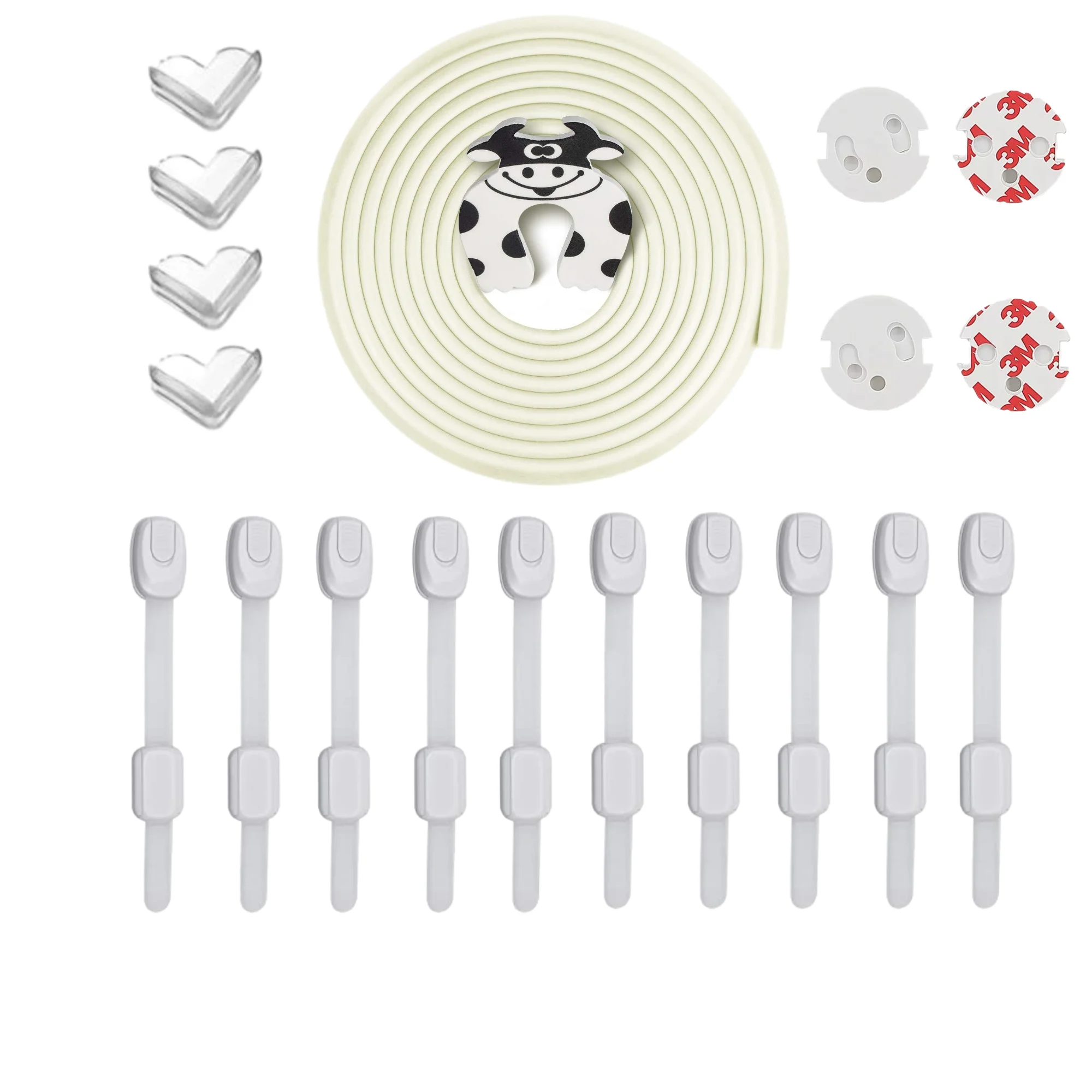 20-Piece Baby Safety Kit Edge Protector Locks & Corner Guards Set Plastic with Adhesive for Injuries Prevention