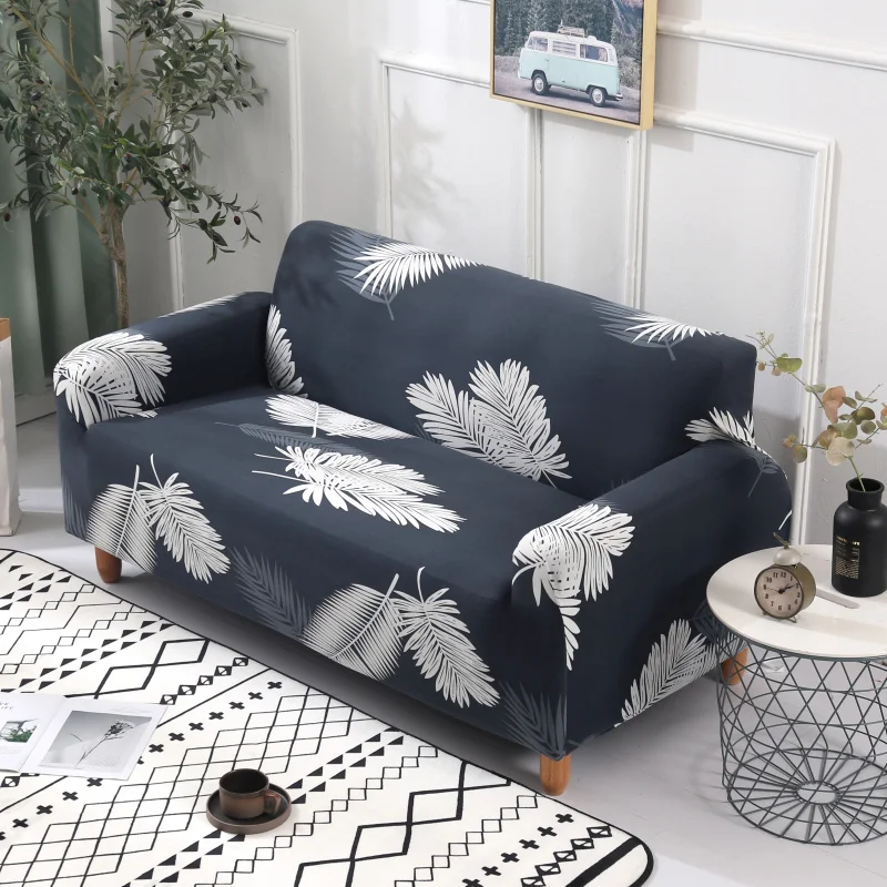 Stretch Sofa Slipcovers Fitted Furniture Protector Printed Plain Solid Sofa Cover for Dining Room Stylish Fabric Couch Cover