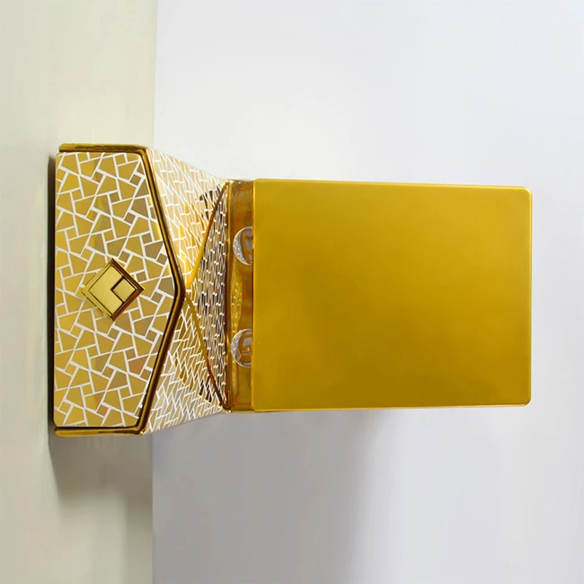 popular in muslim country diamond shape gloden electronic plated  ceramic washdown one piece wc toilet seat