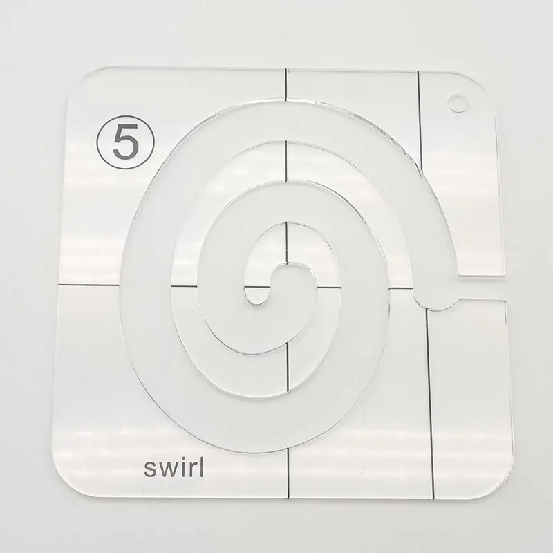 Acrylic DIY sewing sword tail round corner patchwork ruler shaped hollow sewing template kit patchwork template combination