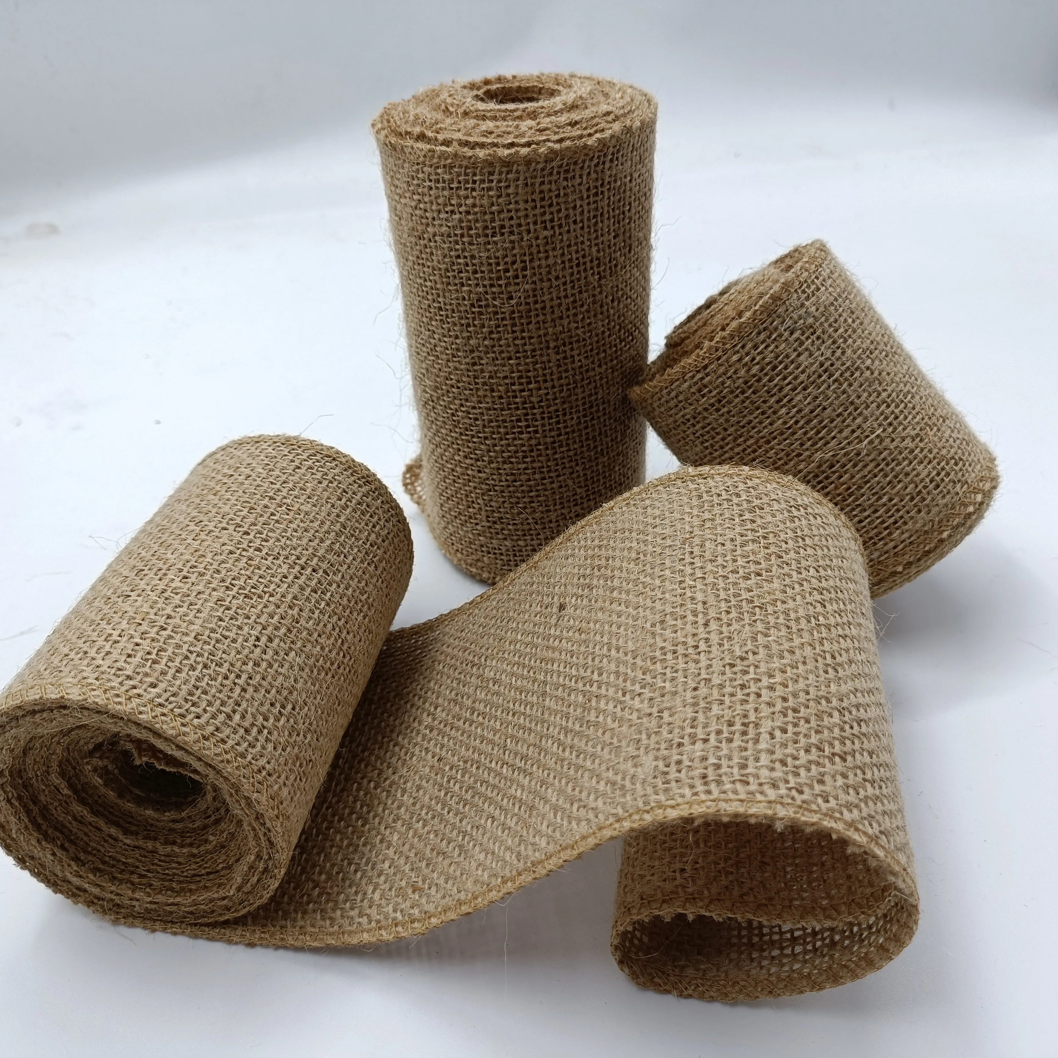 Custom Hessian Fabric Ribbon Burlap Ribbon Jute Fabric Roll Jute Ribbon For Packaging
