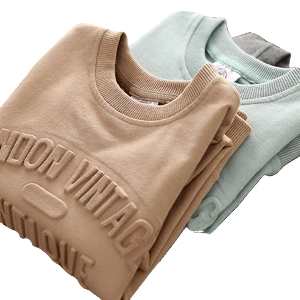 High quality Custom streetwear 3D emboss print hoodie embossed sweatshirts womens