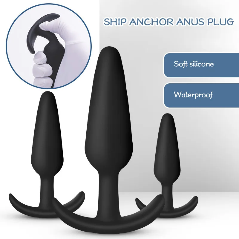 Factory Price Silicone Anal Plug 3 Pieces Black Vagina Butt Plug Piercing Set Sex Toy for Women and Men