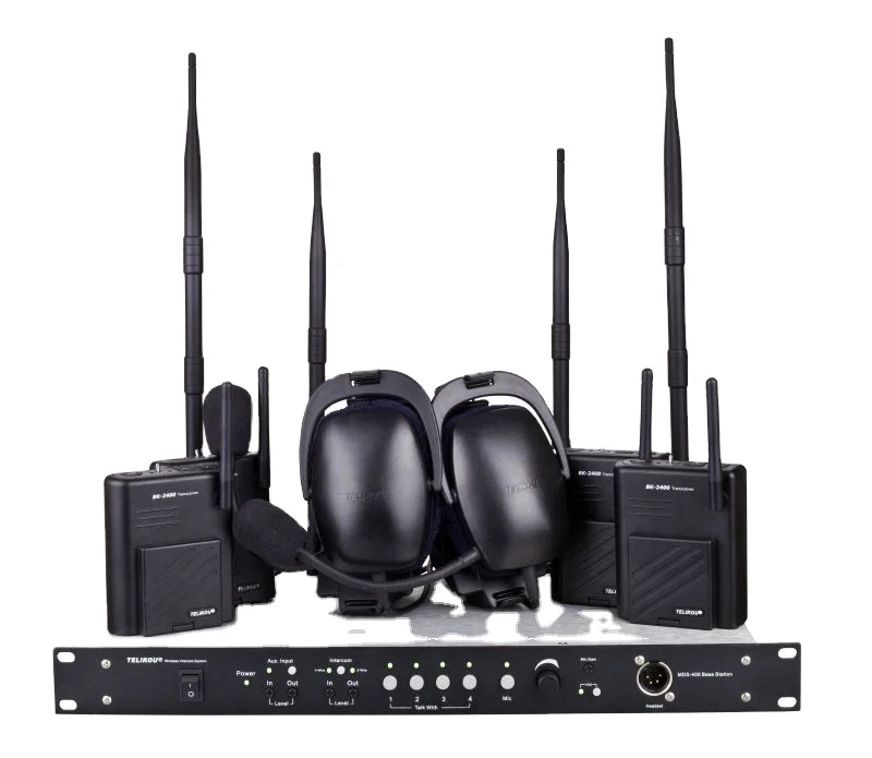 MDS-400 full-duplex wireless intercom system talk back system for control room camera man church stage