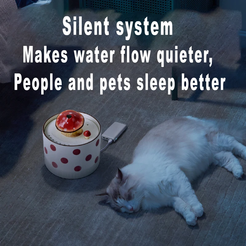 Automatic Pet Cat Water Fountain with USB, Dogs Mute Drinker Feeder Bowl, Drinking Dispenser Pet Drinker