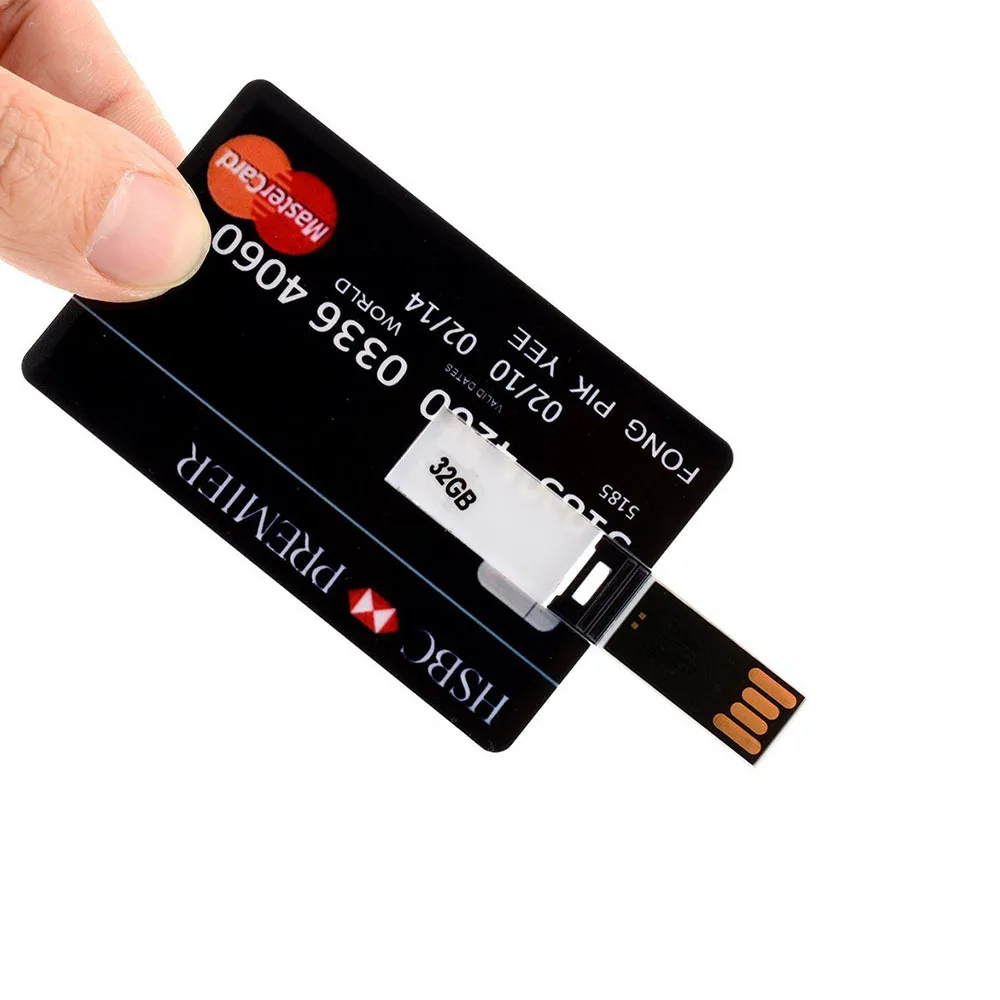 Business Card Gifts Memory External Storage 8Gb 16Gb 32Gb 64Gb Usb Flash Credit Card Pen Drive