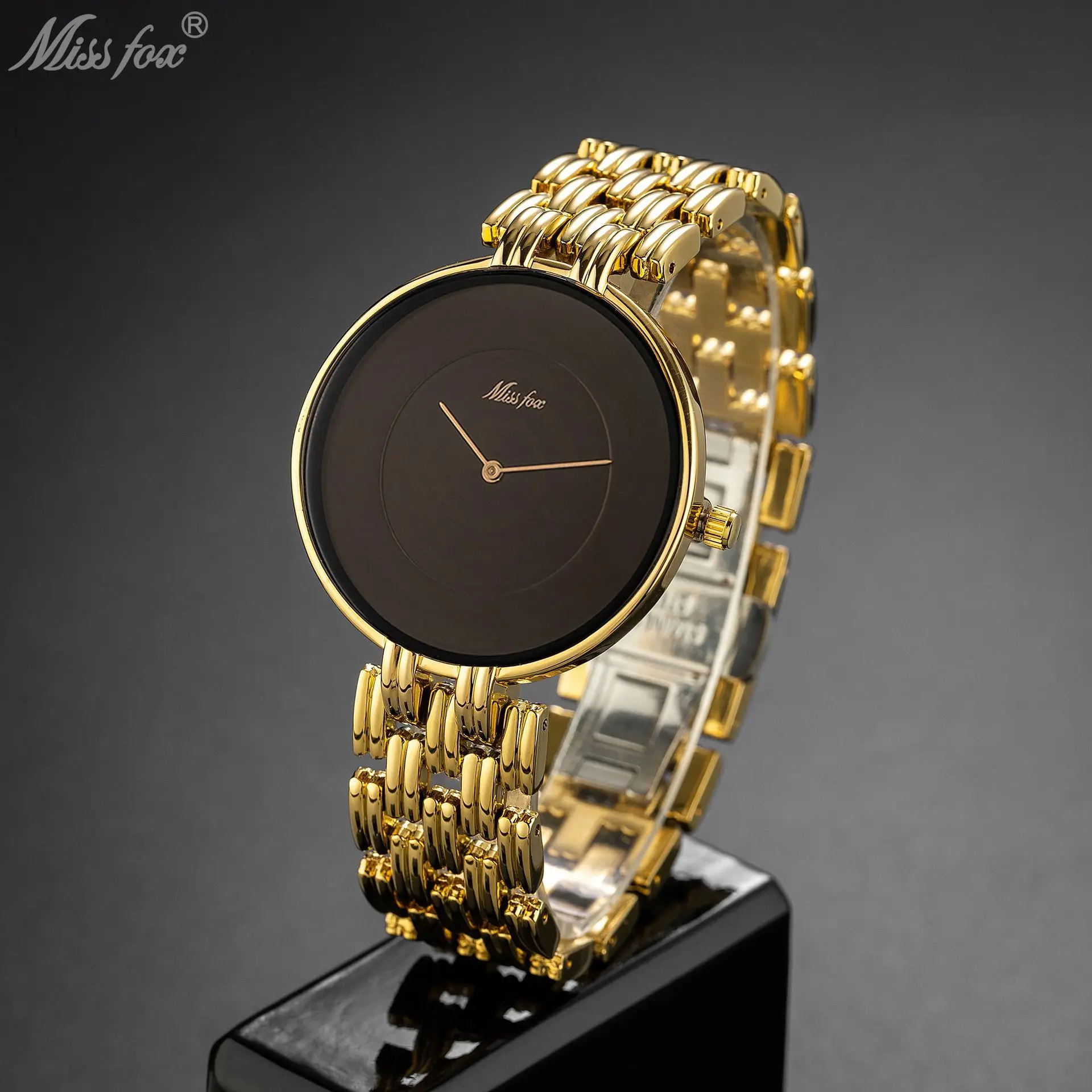 Missfox 2110 Miss Fox Popular Middle Eastern Style Minimalist Retro Gold Bracelet High-end Couple Quartz Watch For Men And Women
