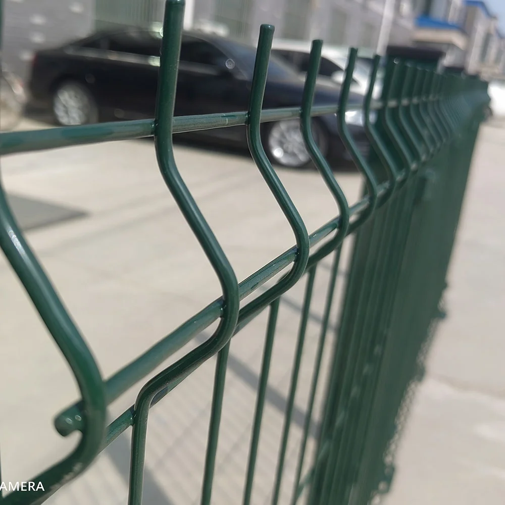 Hot Sale Powder coated 3D Curved Welded wire mesh panel fence Garden  Fence with peach post