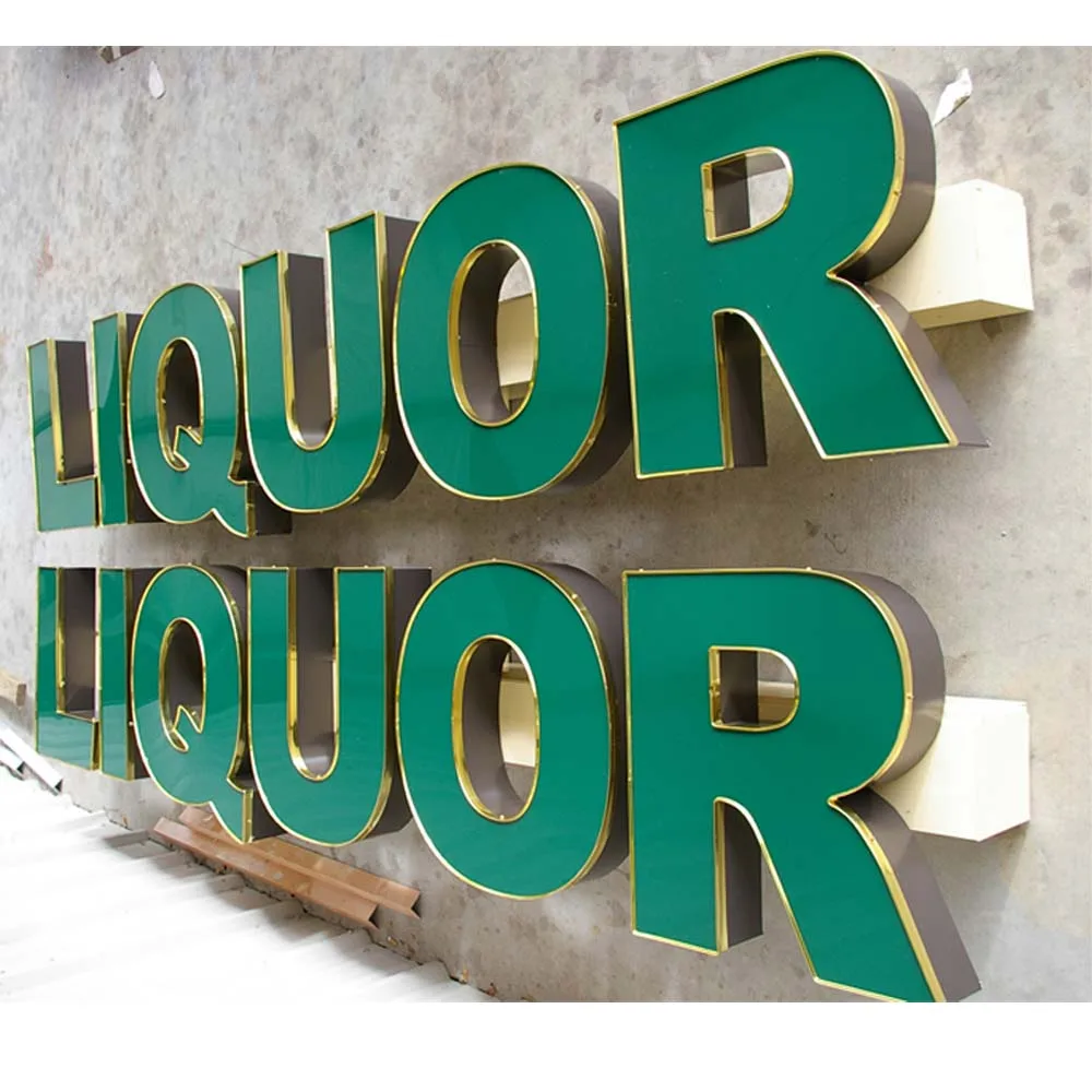 epoxy resin ab glue for making led channel letters Customized Outdoor Store Signage 3d Acrylic Logo gold light up store front