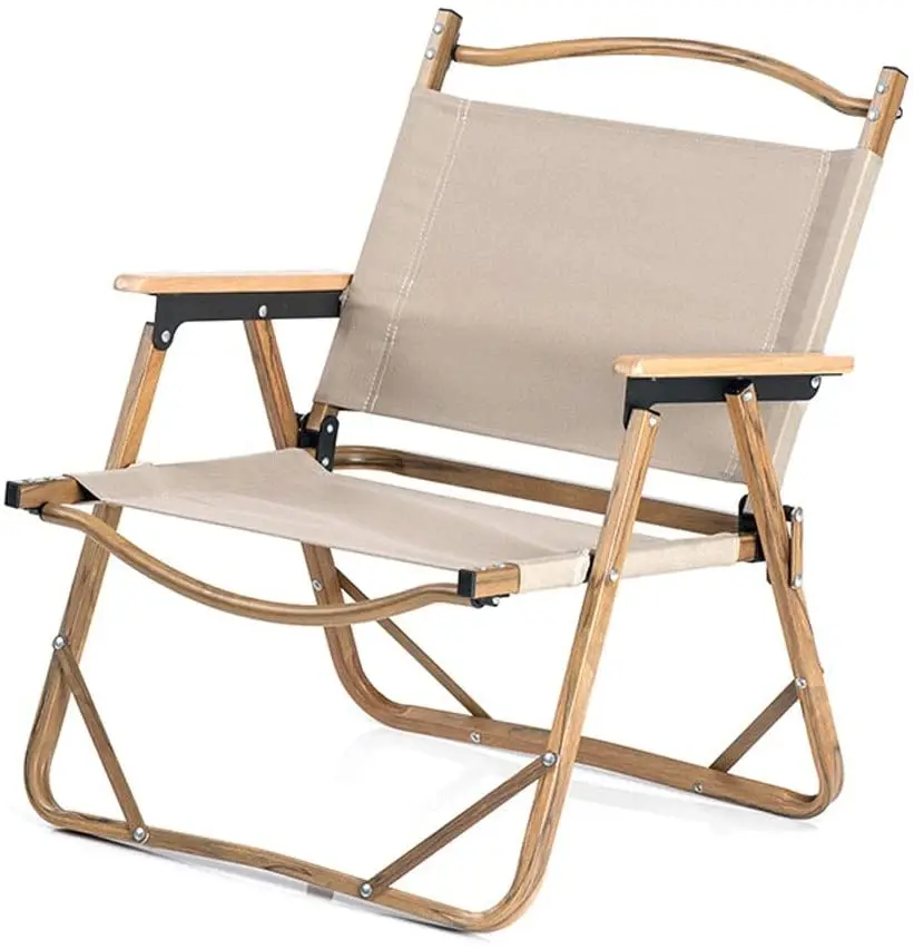 Portable Outdoor Aluminium Picnic Wood Grain Short Chair