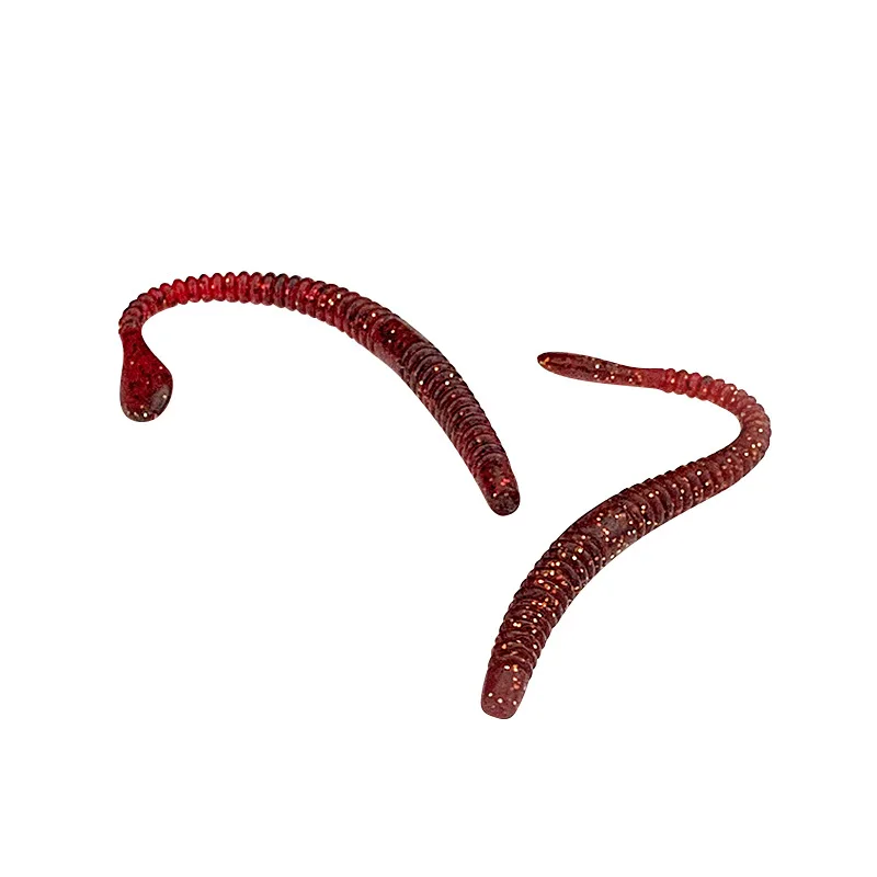 Lifelike Red Worms Soft Bait Simulation Earth Worm Floating Artificial Fishing Soft Lures Worm
