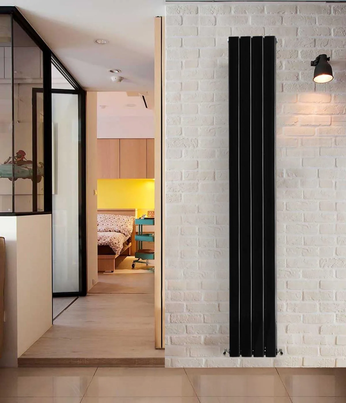 Modern Double Column Flat Panel Radiator Heater Vertical Design With Flexibility for Home & Gym Use