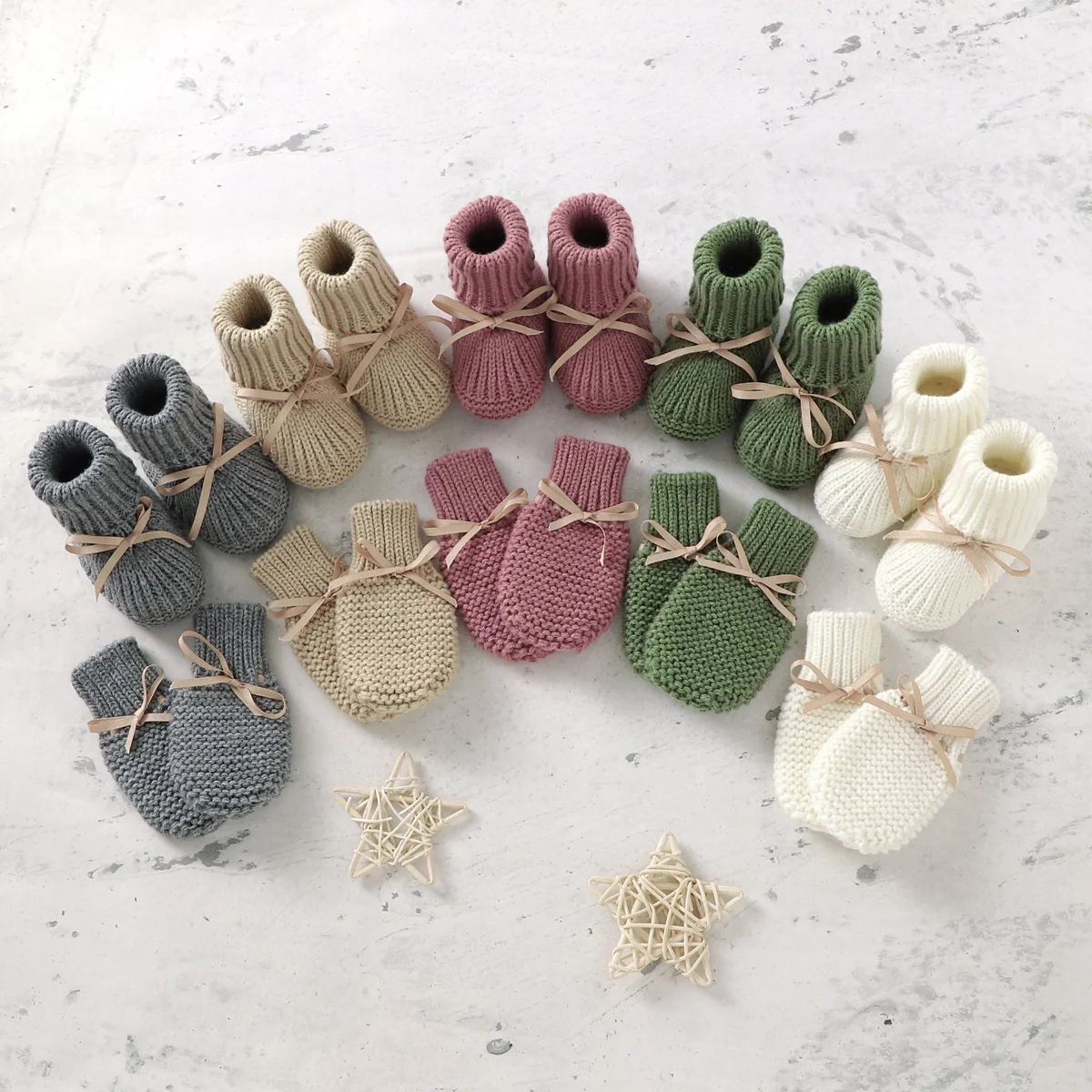Soft Baby Woolen Gloves And Shoes For Cozy Comfort Handmade Knit Infant Accessories Gloves And Shoes
