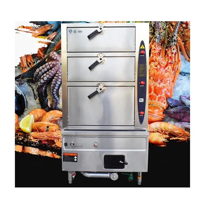 New Design Automatic Rice Steaming Machine, Lobster Cooking Machine Digital Controller Electric Or Gas Steamer Food