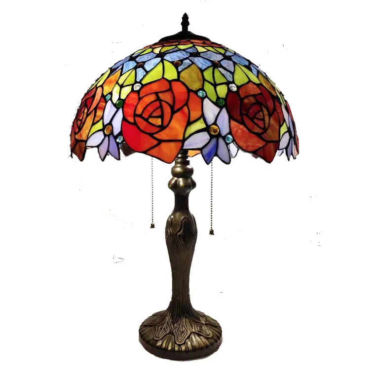 Living Room Bed Room Coffee House Special Tiffany Antique Decorative Stained Glass Table lamp 16' Rose