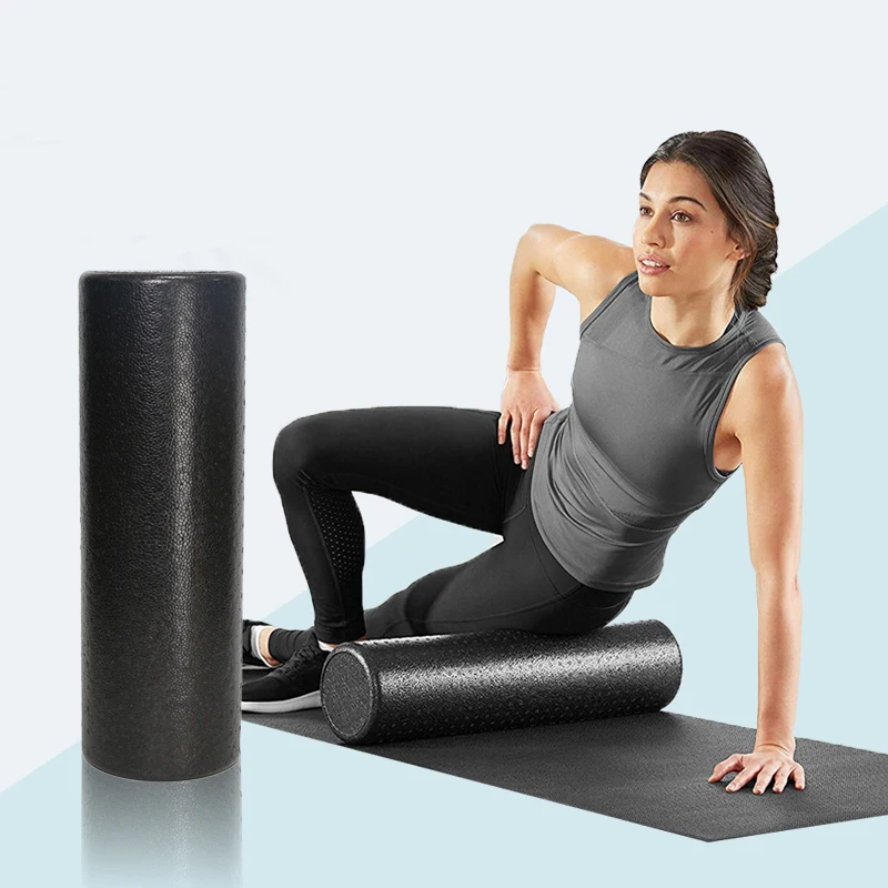 
3 Sizes 30/45/60CM EPP Pilates Soild Foam Roller Black Yoga Foam Roller Exercise Equipment Massage Roller Body 