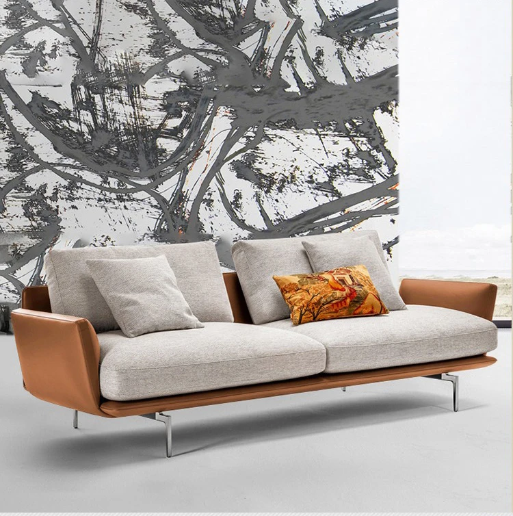 Luxury leather 2 3 seater sectional corner couch sofa set furniture  living room convertible sofa