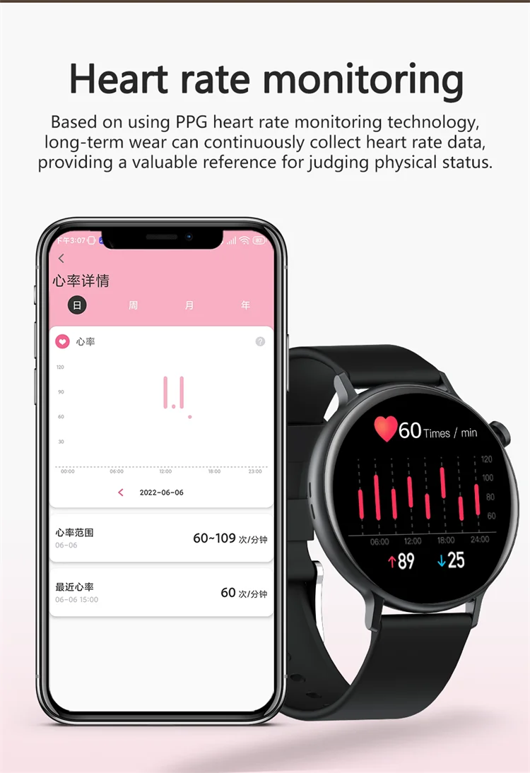 2022 Original Round Touch Screen Smartwatch Men Women Sport Fitness Tracker Waterproof Bt Call Long Battery Life Smart Watch