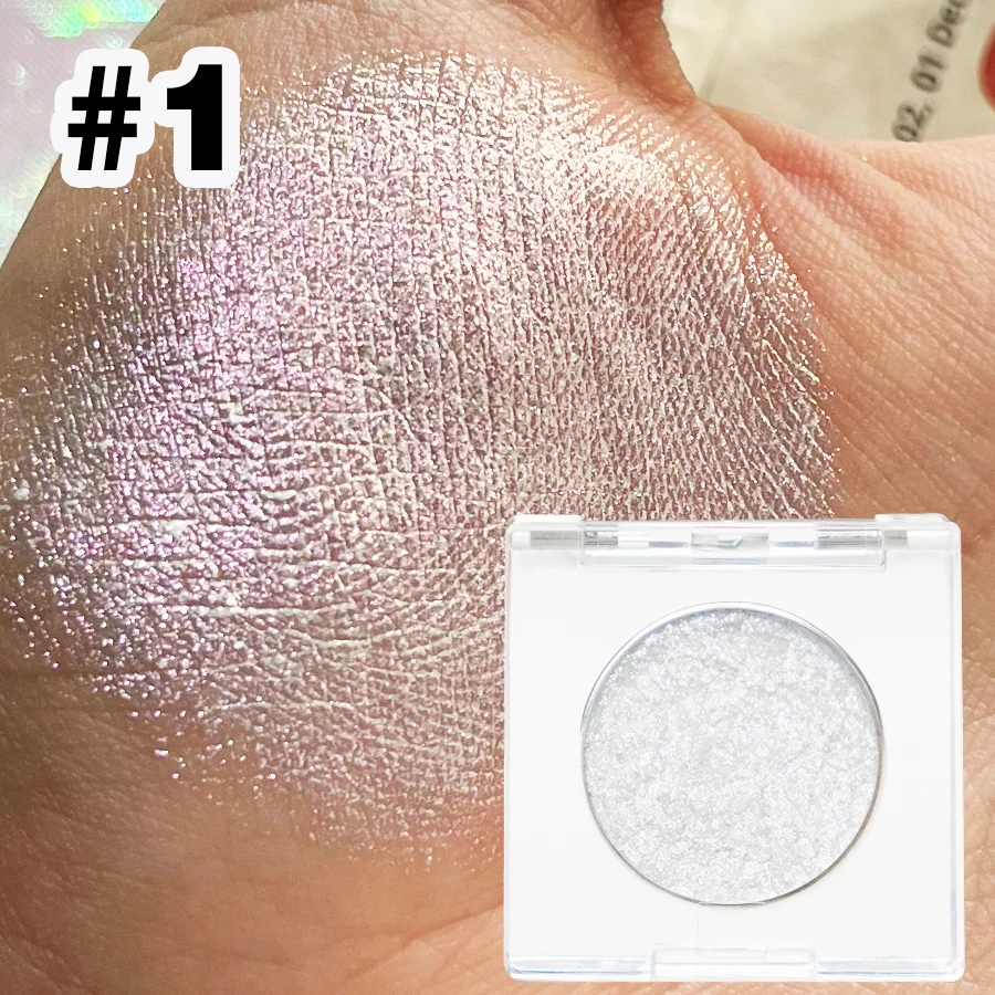 Private Label Crystal Clear Container  High Pigment Chameleon Rainbow Eyeshadow Pressed Multichrome Eyeshadow