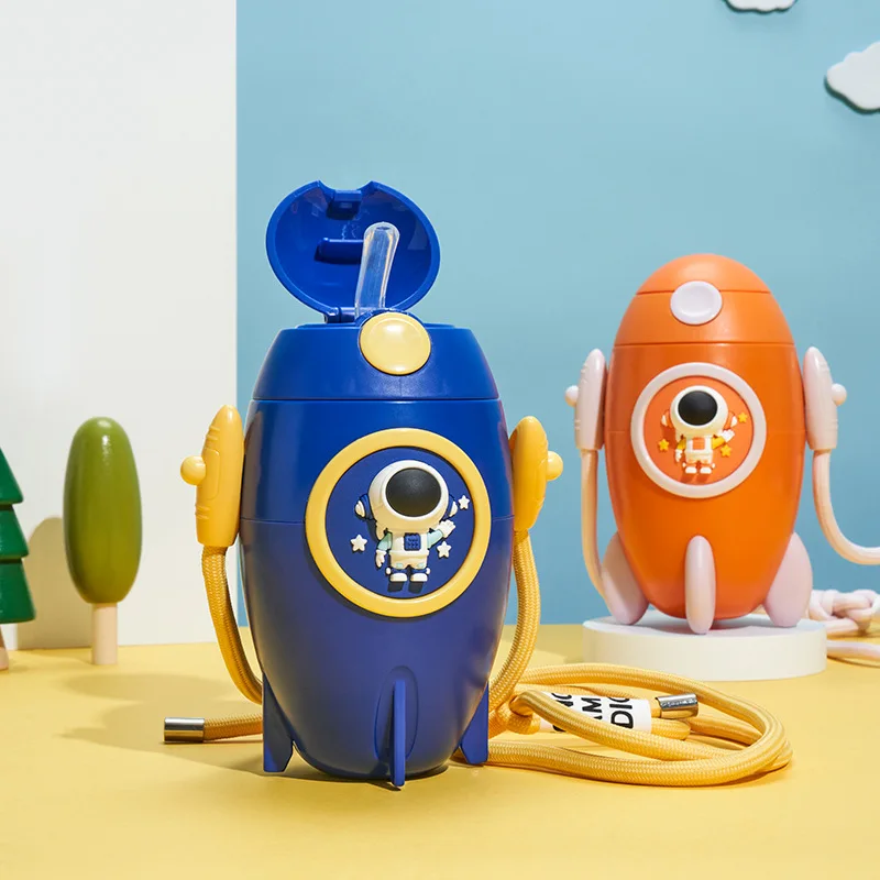Creative Portable 500ml students summer cartoon drinking water bottles Children Rocket kids rocket plastic water bottle