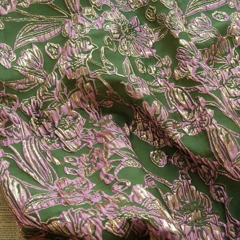 2023 Hot Sale Oil Painting Floral European American Jacquard Brocade Fabric For Women Dresses