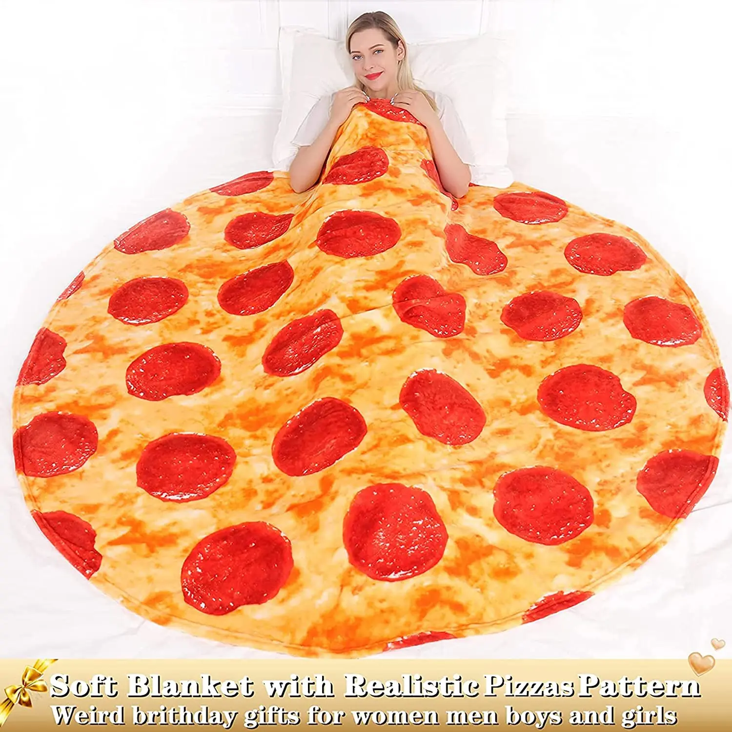 Custom Packaging Round Novelty Corn Roll Fried Chicken rolls Blanket Perfect Round Food Corn Cake Pancake Pizza Blanket Winter