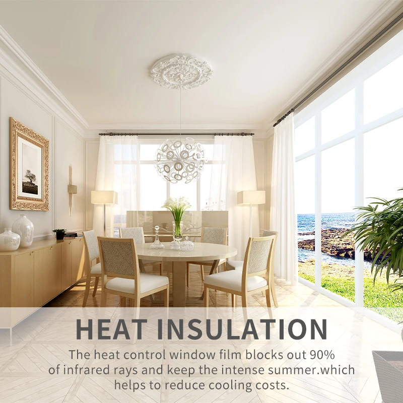 UV Rejection Heat Resistance Building House Window Glass Solar Tint Film One Way Vision Window Film