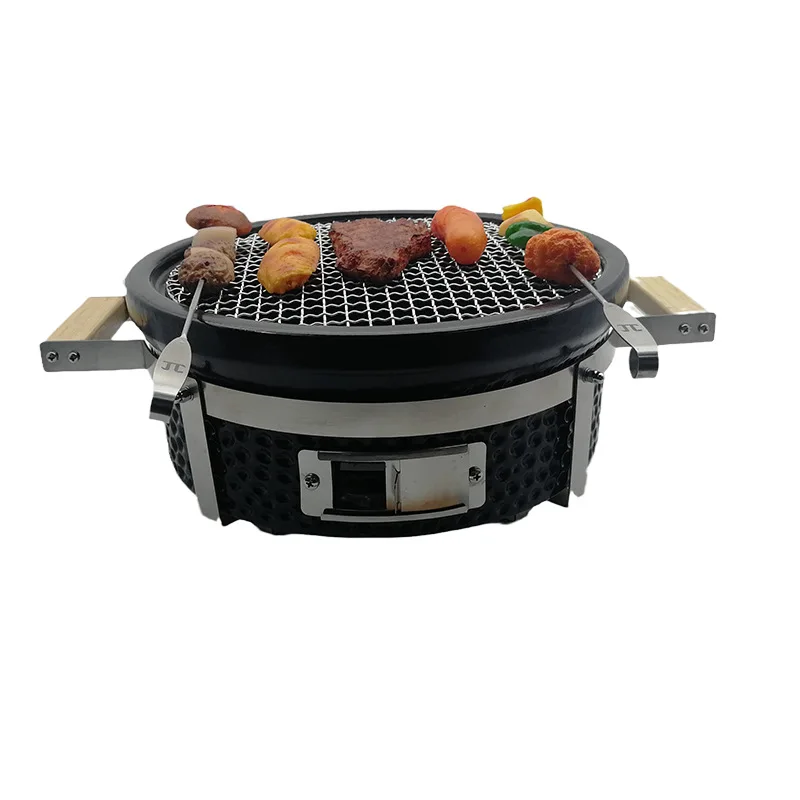 OEM ODM Round Tabletop Ceramic Clay Stove Portable BBQ Charcoal Grill for Outdoor Indoor Cooking