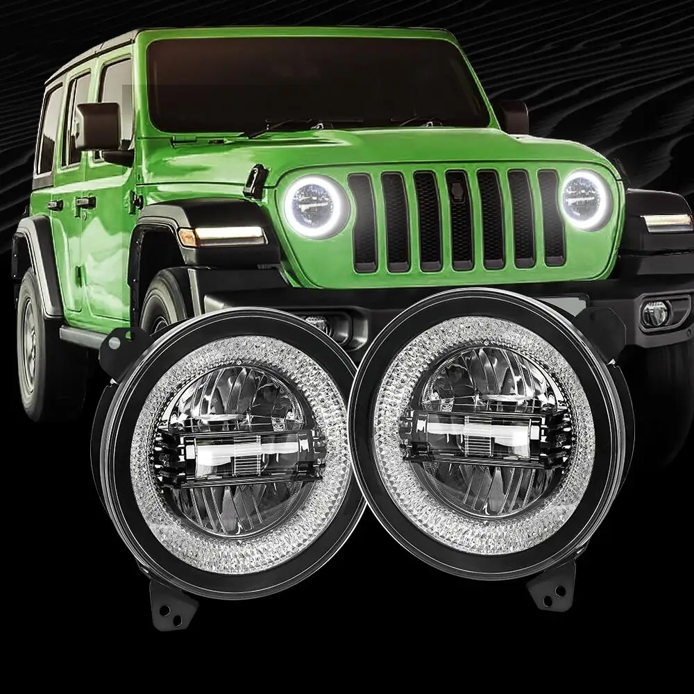 Регулируемые винты jl, светодиодная фара 9 дюймов, автомобильные аксессуары, 9-дюймовая круглая светодиодная фара, встроенная защита от мерцания и функция EMC