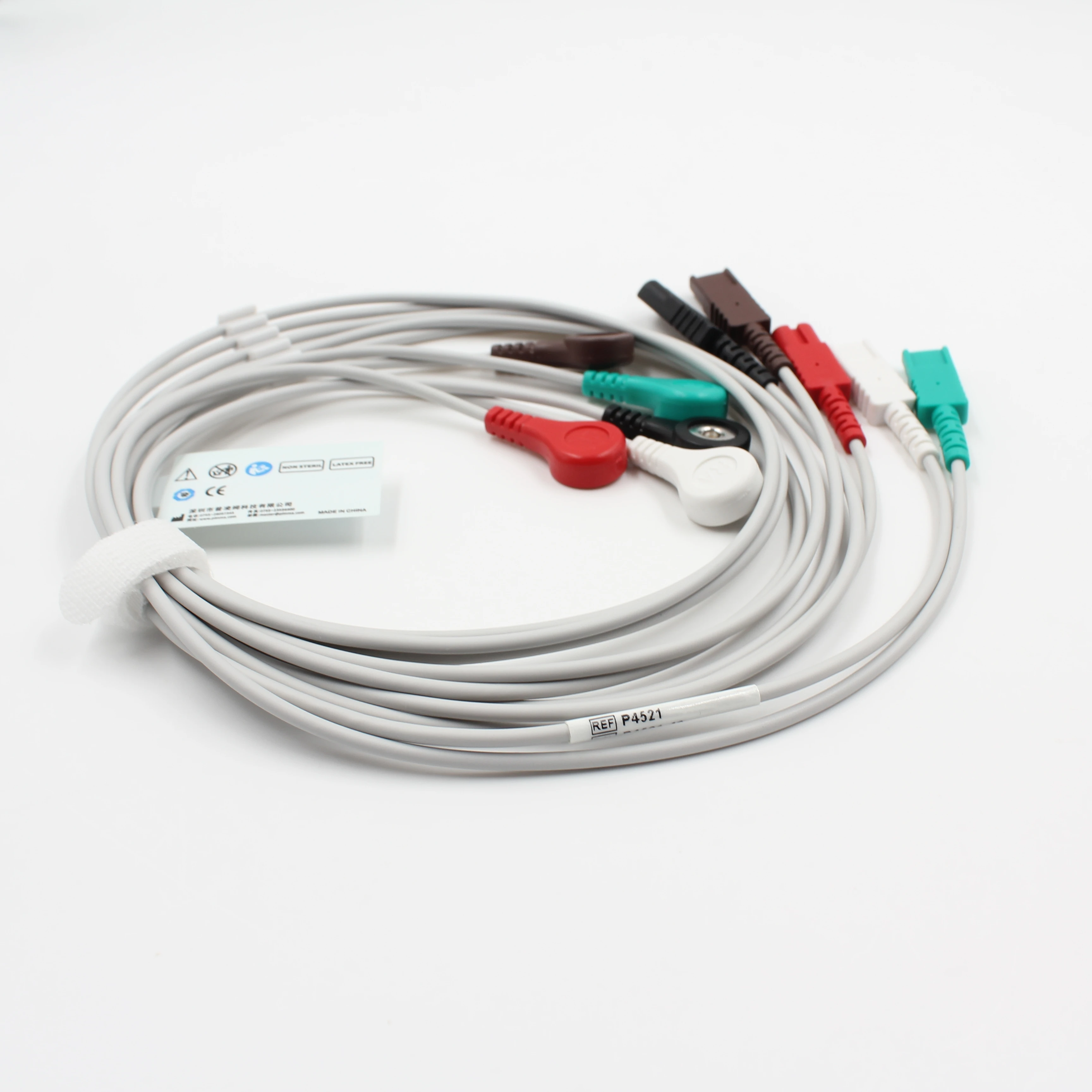 LL Type 5 Lead ECG Cable leadwire Snap AHA compatible with all LL plug system with CE TUV ISO13485