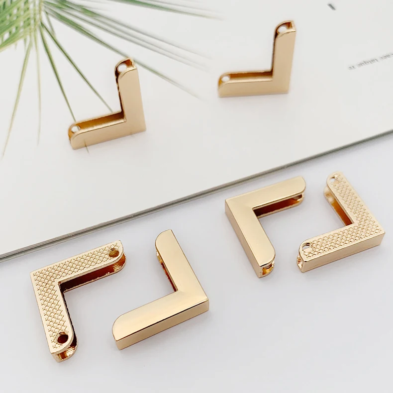 Wholesale handbag bag purse brass corner guard custom metal corner protector for wood box carton photo albums hardware accessory