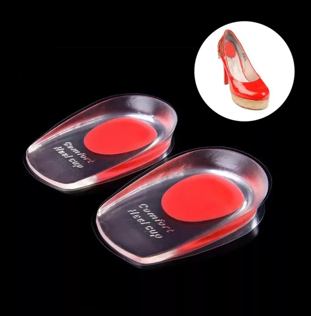 100% Silicone Gel  Foot Heel Pad Pain Relief Heel Protector Heel Cushion for Plantar Fasciitis