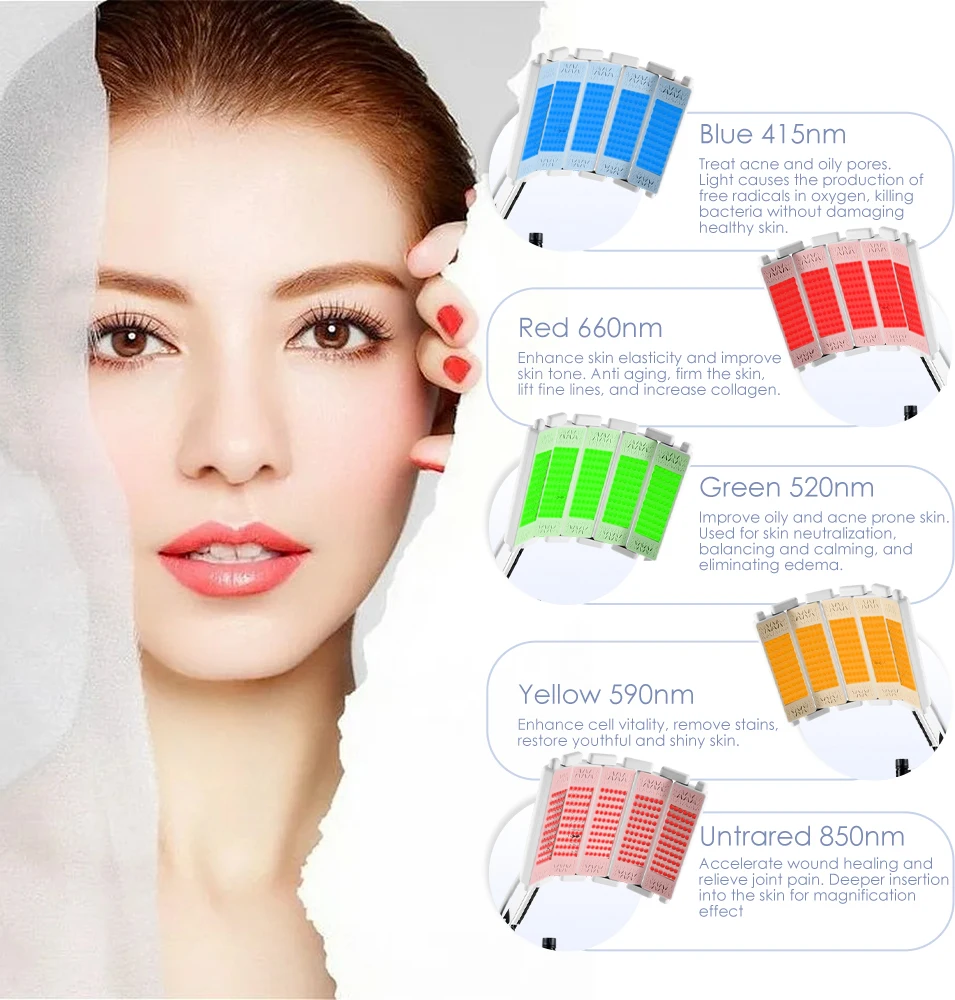 2024 hot product 7 colors mascara led light therapy  PDT therapy facial whitening LED pdt machine