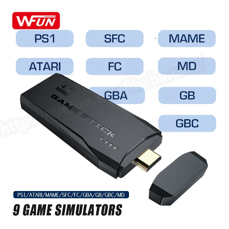 WFUN ультра игровая консоль с двумя геймпадами для PS1/SNES Ретро HD ТВ 64 ГБ 10000 игр видео 4K