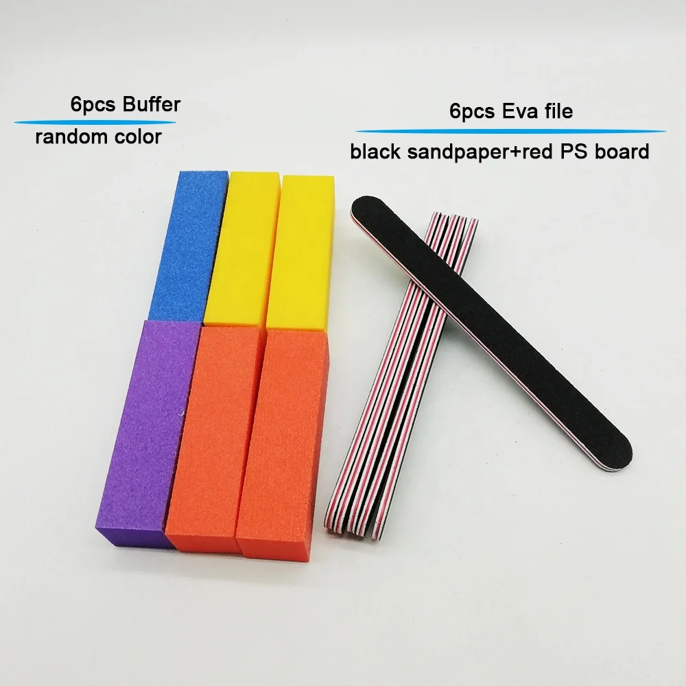 Professional Manicure Set Tools Kit Rectangular Art Care Block 12pcs/sets Nail Files And Buffers